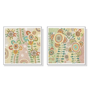 100cmx100cm Lovely Pattern 2 Sets White Frame Canvas Wall Art 