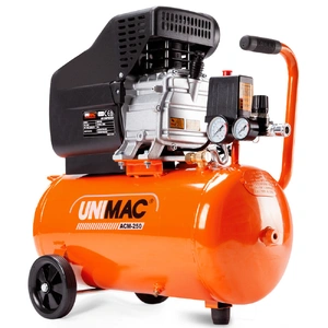 UNIMAC 24L 2.0HP Air Compressor, Direct Drive, 2 Couplers for Airtools Tyre Inflation, Portable, Electric