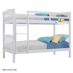 Kingston SlWooden Kids Bunk Bed Frame, with Modular Design that can convert to 2 Single, White