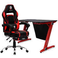 Gaming Chair Desk Racing Seat Setup PC Combo Office Table Black Red