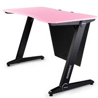 Gaming Computer PC Desk Z-Style, Pink and Black, Cable Management