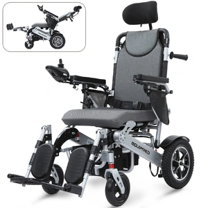 EQUIPMED Power Electric Wheelchair, Folding, Airline Approved, ARTG Certified, Recline Adjustment, Headrest, Aluminium Frame, Lithium Battery