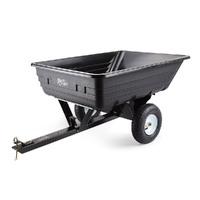 400LBS Poly Dump Cart Garden Tip Trailer Tray Tow Quad ATV Ride
