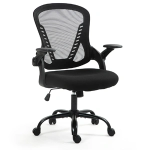 FORTIA Ergonomic Office Desk Chair, Coolmesh Fabric, Adjustable Recline, Black Mesh/Black Frame