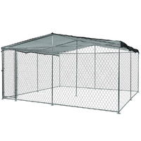 3x3m Dog Enclosure Pet Outdoor Playpen Wire Cage Kennel Fence with Cover Shade