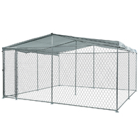 3x3m Dog Enclosure Pet Playpen Outdoor Wire Cage Puppy Fence with Cover Shade