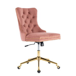 Velvet Home Office Chair- Pink