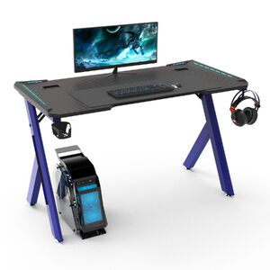 RGB Gaming Desk Y Shape Blue 140cm