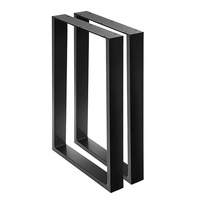 2x Rectangle Iron Table Legs 71cm(H) x 65cm(L) - (Black)