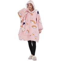 Hoodie Blanket Adult (Pink Sushi)