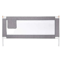 90CM Height Adjustable Folding Kids Safety Bed Rail (200X90CM Single Side 1 PCS, Grey) GO-SBR-100-JL