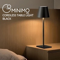 Cordless Table Lamp Rechargeable Waterproof Lampshade Dimmable Black
