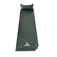 Inflating Camping Mat with Pillow - Army Green 