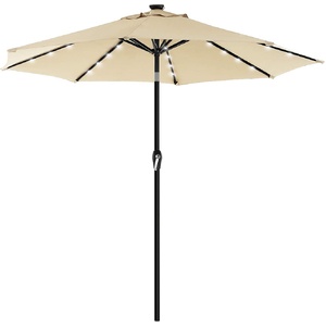 3m Solar Patio Umbrella, Lighted Outdoor Beige