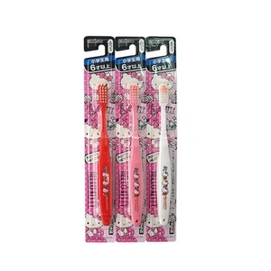 [6-PACK] Children's Wide-head Toothbrush over 6 years old (pack of three) 2 style avilable Kitty cat