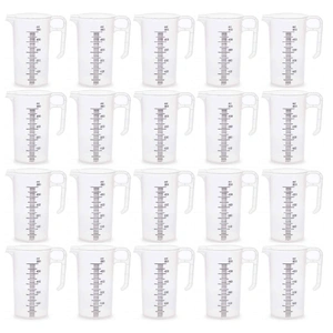 20x 500ml Measuring Jug Strong Clear Plastic Propylene BPA 5 Food Grade Pro-Jug