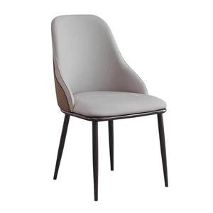 VELLUTO Dining Chair Modern upholstered Leather Kitchen Chairs with armrests Bathtub Chair Leisure Lounge Chair Living Room Bedroom Home Set of 2(Ligh
