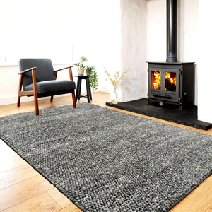 Wool Pebble Charcoal Lifestyle Rug 130 x 180 cm