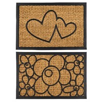 2 x Front Door Entryway Doormat Cursive Mat Coir Floor mat Outdoor