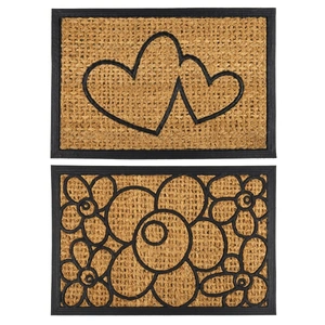2 x Front Door Entryway Doormat Cursive Mat Coir Floor mat Outdoor