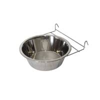 2 x Stainless Steel Pet Rabbit Bird Dog Cat Water Food Bowl Feeder Chicken Poultry Coop Cup 1.9L