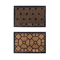 2 x Front Door Entryway Doormat Cursive Natural Coconut Coir Floor Mat Outdoor