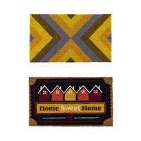 2 x Doormat for Front Door Entryway Cursive Natural Coconut Coir Floor mat Outdoor 45x75cm