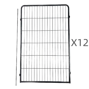 12 Panel 120 cm Heavy Duty Pet Dog Cat Rabbit Exercise Extension Playpen Puppy Rabbit Fence
