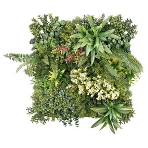 4 Artificial Plant Wall Grass Panels Vertical Garden Foliage Tile Fence 50X50 CM