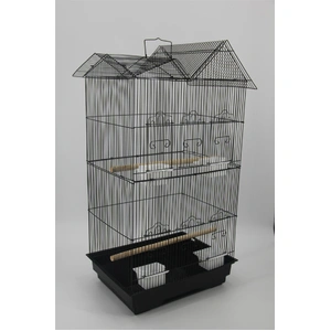 Medium Size Bird Cage Parrot Budgie Aviary with Perch - Black