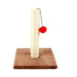 2 x Cat Kitten Single Scratching Post with Toy-Brown