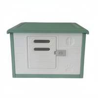 Small Plastic Pet Dog Puppy Cat House Kennel With Door Green