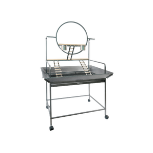 Large Bird Cage Parrot Playpen Gym Toy Stand With Ladder On Wheels