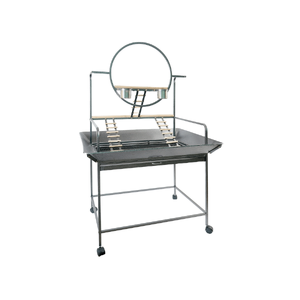 Large Bird Cage Parrot Playpen Gym Toy Stand With Ladder On Wheels