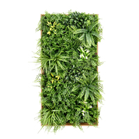 3D Green Artificial Plants Wall Panel Flower Wall With Frame Vertical Garden UV Resistant 50X100CM