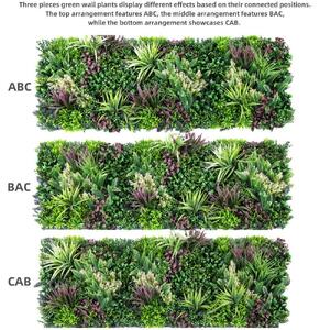 3 Artificial Plant Wall Grass Panels Vertical Garden Foliage Tile Fence 50X50 CM