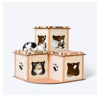 Cat Cardboard House Tower Condo Scratcher Pet Post Pad Mat Furniture