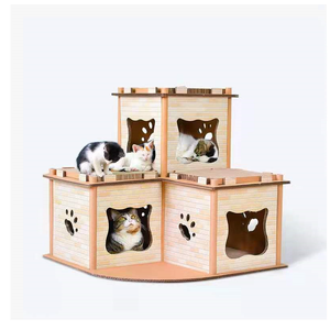 Cat Cardboard House Tower Condo Scratcher Pet Post Pad Mat Furniture