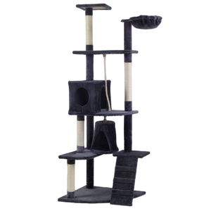 193cm Cat Scratching Tree Post Sisal Pole Scratching Post Scratcher Tower Condo Grey