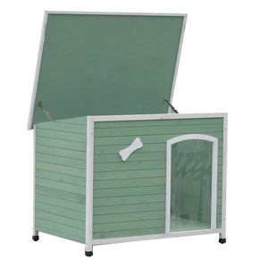 Medium Timber Pet Dog Kennel House Puppy Wooden Timber Cabin With Stripe