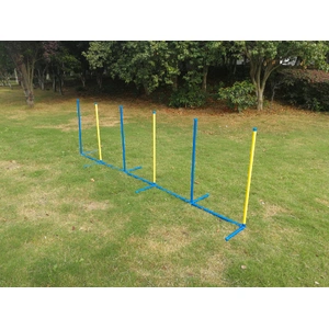 Portable Dog Puppy Training Practice Weave Poles Agility Post Set