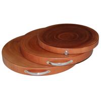 3 Natural Hardwood Hygienic Kitchen Cutting Wooden Chopping Board Round