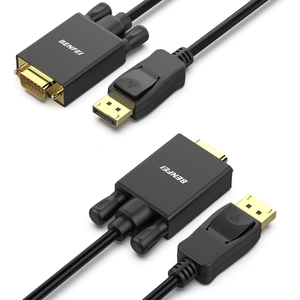 000123BK-10F Uni-Directional DP DisplayPort to VGA Cable Male-Male Gold-Plated Cord 3M