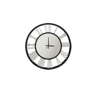 Decorative Beaded Mirrored Clock- Black Beaded 75cm