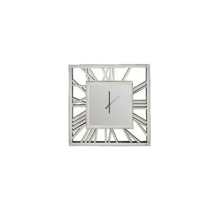 Decorative silver mirrored clock - 60cm