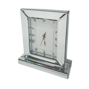 Mirrored Table Clock - Silver