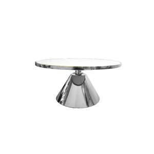 Glam Silver 90cm Coffee Table - White Marble