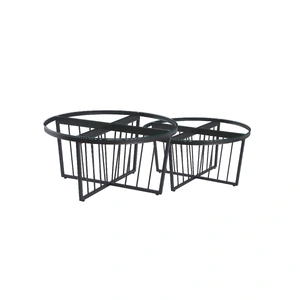 Salina Coffee Table 80cm Black Base - Mirror Glass