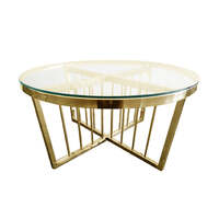 Salina Coffee Table -ClearTop - 80cm Gold