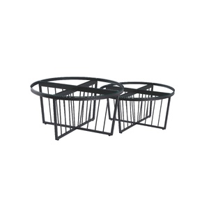 Salina Black 90cm Coffee Table - Clear Glass